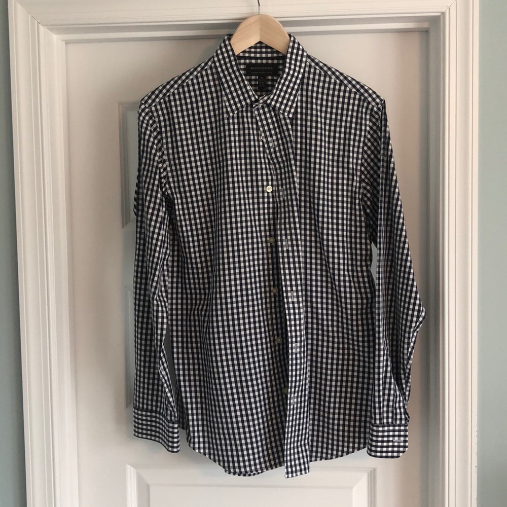 Banana Republic dress shirt white/navy blue
